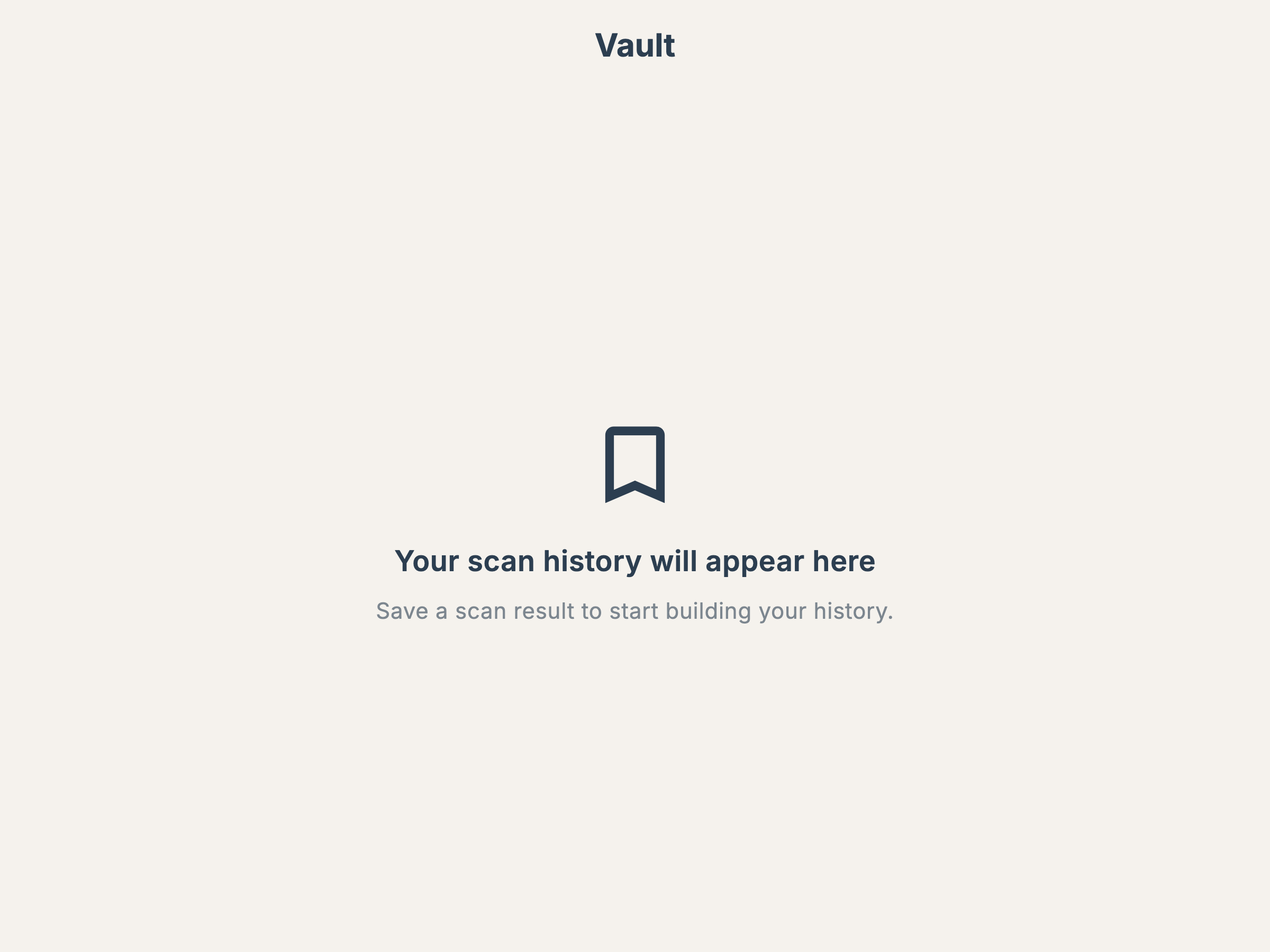 PlateCheck Vault — save scans for later